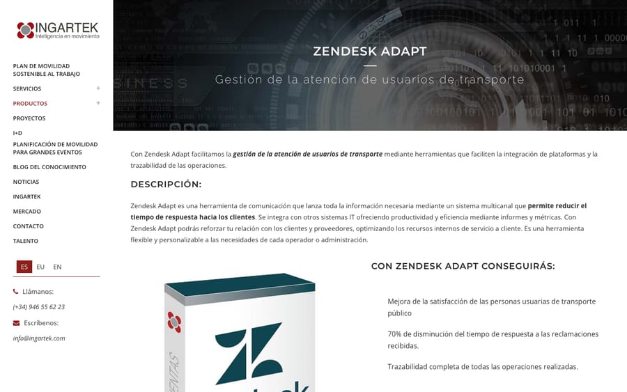 Ingartek's Zendesk Adapt page, captured October 30, 2026