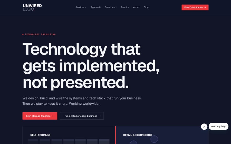 Unwired Logic's homepage, captured October 30, 2026