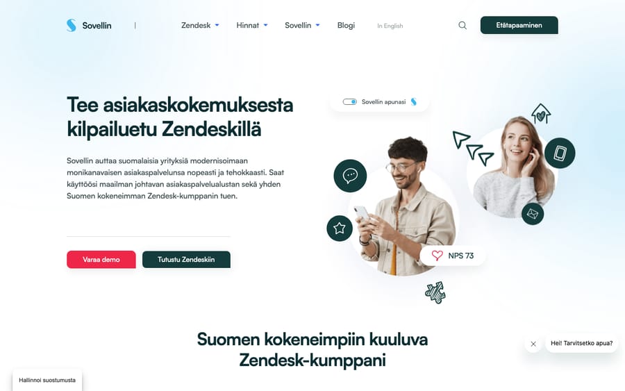 Sovellin's homepage, captured October 30, 2026