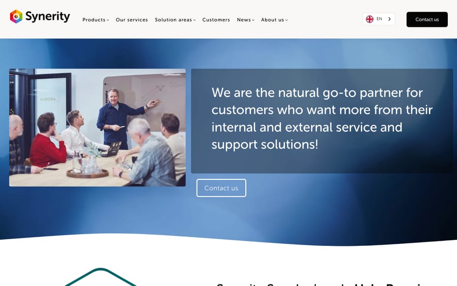 Synerity's homepage, captured October 30, 2026