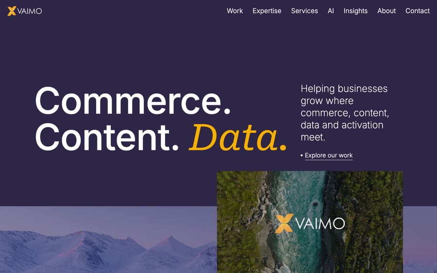 Vaimo's homepage, captured October 30, 2026