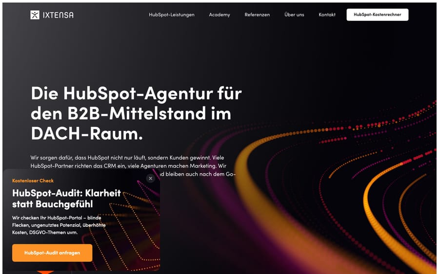 IXTENSA's homepage, captured October 30, 2026