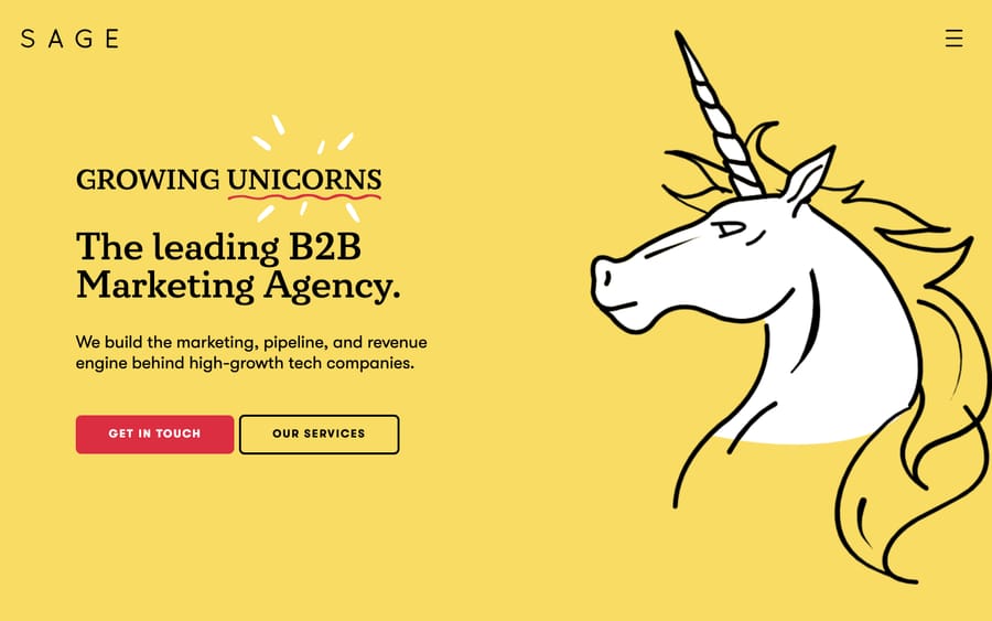 SAGE Marketing's homepage, captured October 30, 2026