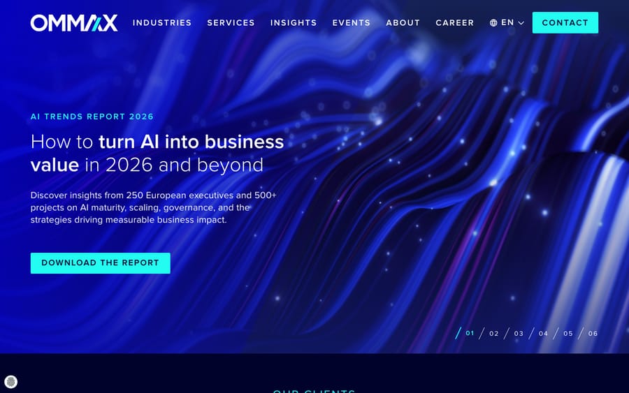 OMMAX's homepage, captured October 30, 2026