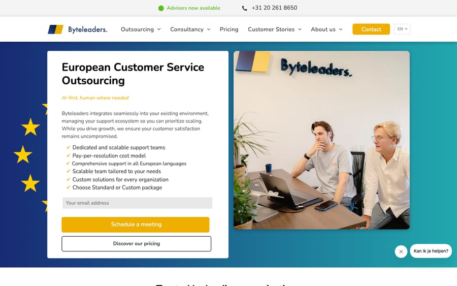 Byteleaders' homepage, captured October 30, 2026