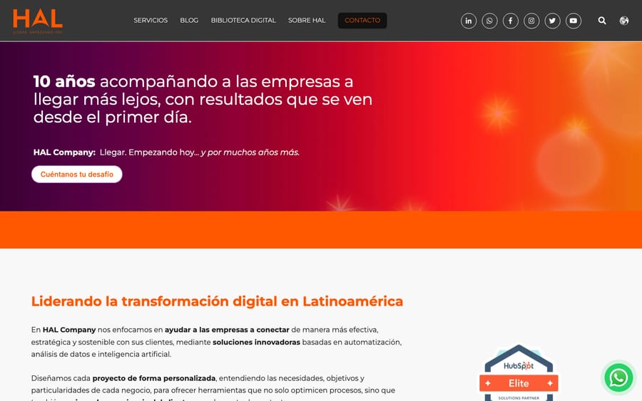 HAL Company's homepage, captured October 30, 2026