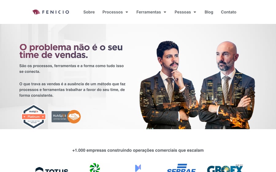 FENICIO's homepage, captured October 30, 2026