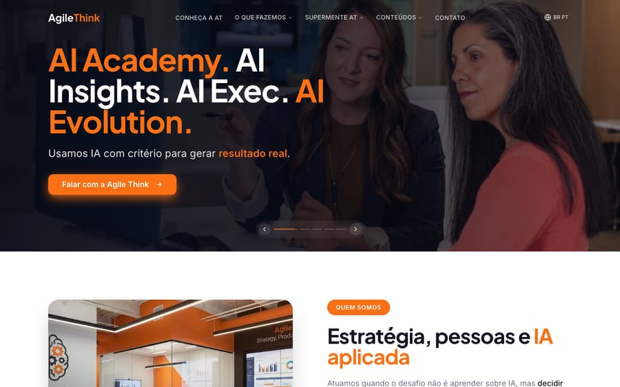 Agile Think's homepage, captured October 30, 2026