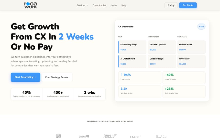 Roca Work's homepage, captured October 30, 2026