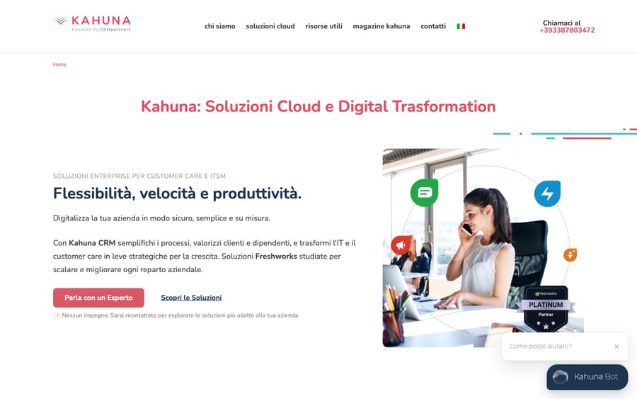 KAHUNACRM's homepage, captured October 30, 2026