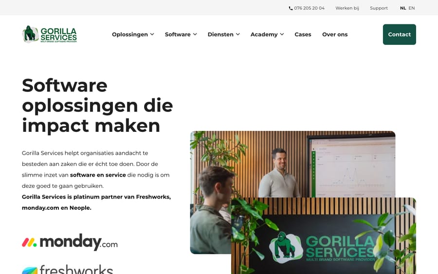 Gorilla Services' homepage, captured October 30, 2026
