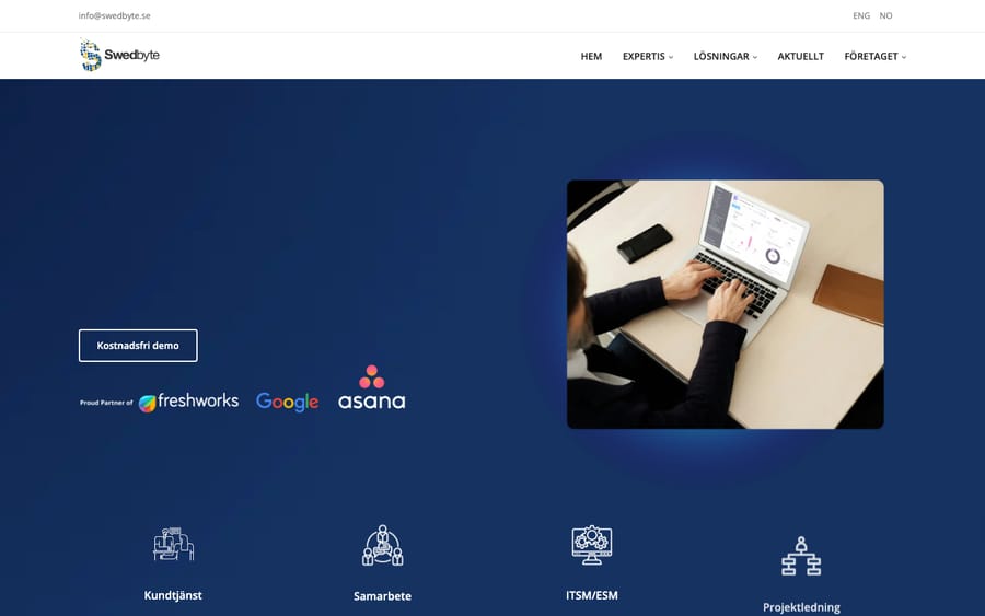 Swedbyte's homepage, captured October 30, 2026
