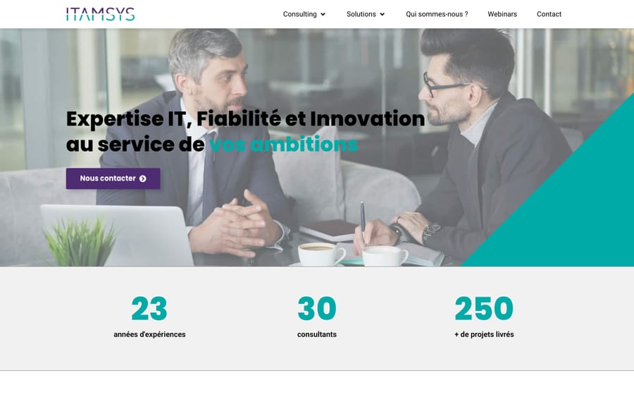 Itamsys' homepage, captured October 30, 2026